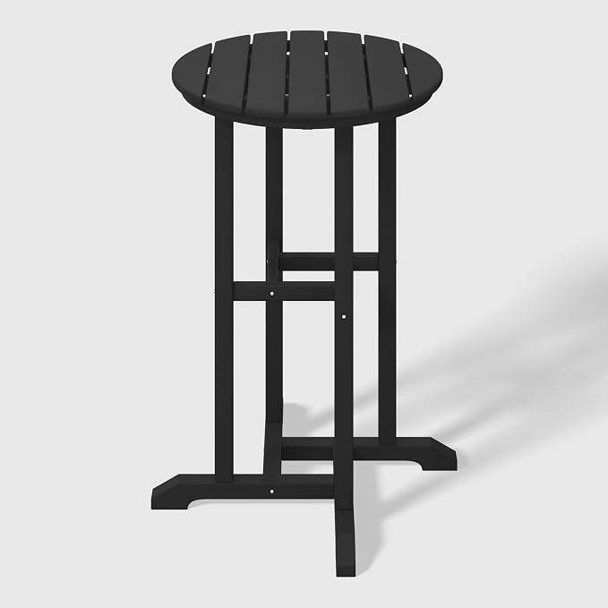 WestinTrends Malibu 37" Counter Height Round Outdoor Patio Bistro Bar Table, Black