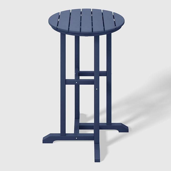 WestinTrends Malibu 37" Counter Height Round Outdoor Patio Bistro Bar Table, Navy Blue