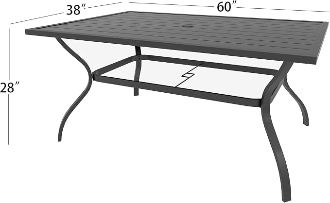 Anmutig 7-Piece Outdoor Dining Set, 6 Swivel Patio Chairs & 60'' Rectangular Dining Table with All Weather Frame Furniture Set - Brown Style1