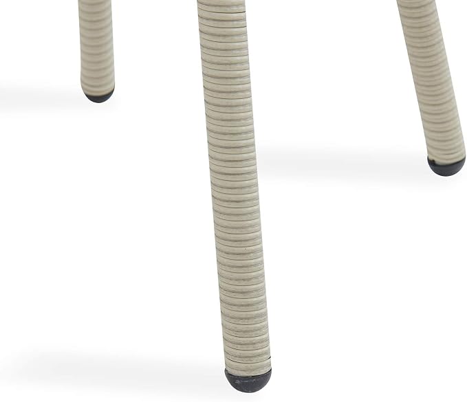 Modern and Weatherproof Haven All-Weather Wicker Outdoor Round Glass-Top Accent Table with Storage - Outdoor Furniture Patio Set & Metal - 20 in. W x 20 in. D x 26 in. H