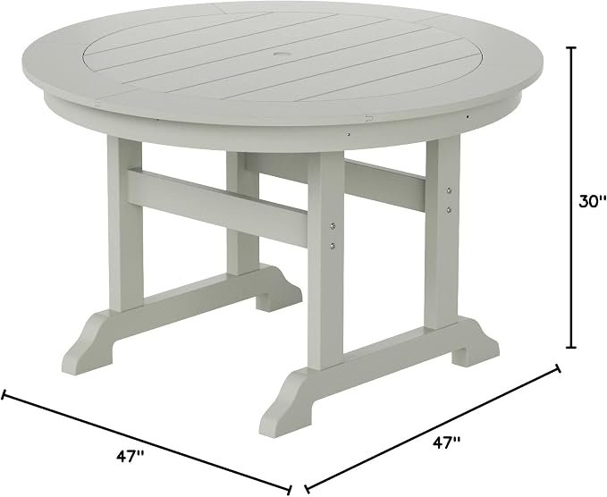 HDPE Laguna 47" Round Dining Table,Sand