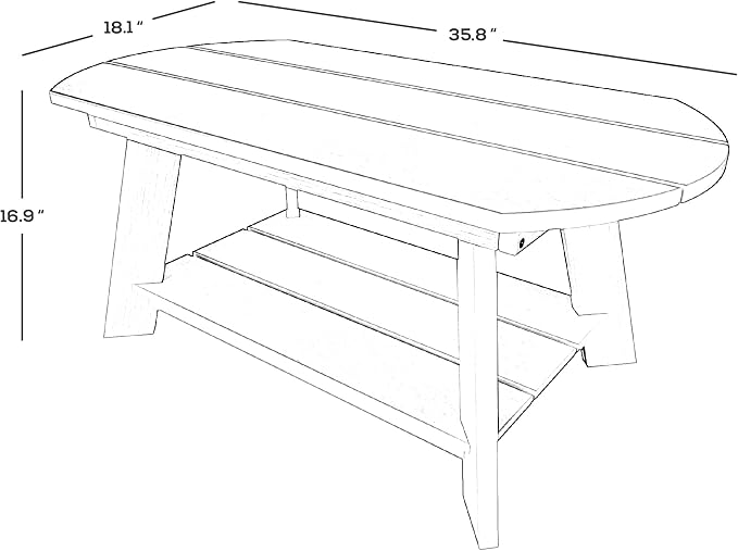 WestinTrends Tuscany Outdoor Coffee Table, All Weather HIPS 2 Tier Patio Adirondack Coffee Table, Teak