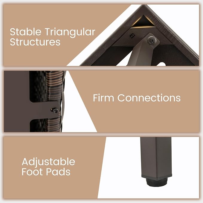 RELAX4LIFE Wicker Outdoor Side Table - Rattan Square Patio End Table with 1.93” Umbrella Hole & Rustproof Frame, Outside Umbrella Stand for Garden Deck Porch Balcony Poolside Backyard