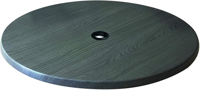36" Diameter Charcoal, Indoor/Outdoor All-Season EnduroTop Table Top with Umbrella Hole