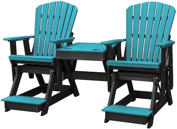 OS Home and Office 516ARB-K Double Balcony Height Glider with Center Table