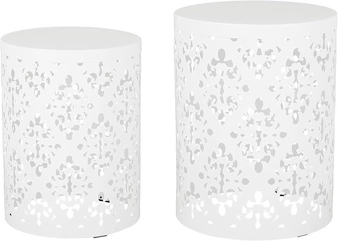 Christopher Knight Home Mathena Outdoor Side Tables - White (Set of 2)