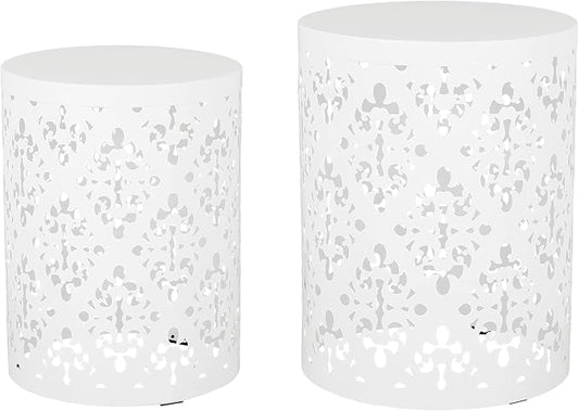 Christopher Knight Home Mathena Outdoor Side Tables - White (Set of 2)