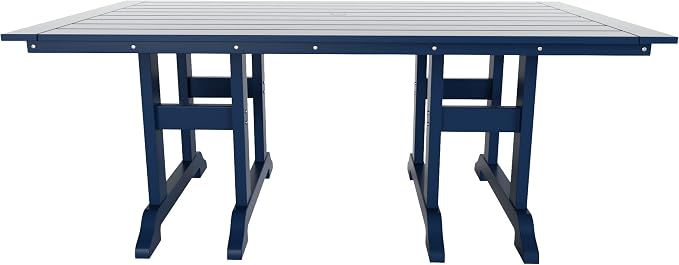 HDPE Laguna 38" X 73" Rectangular Dining Table,Navy Blue