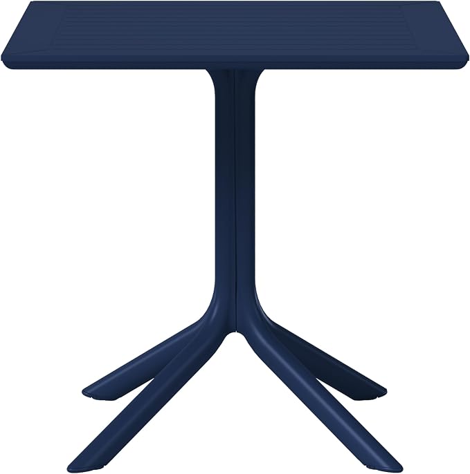 WestinTrends Playa 31.5" Square Outdoor Plastic Resin Patio Dining Table for 4, Navy Blue