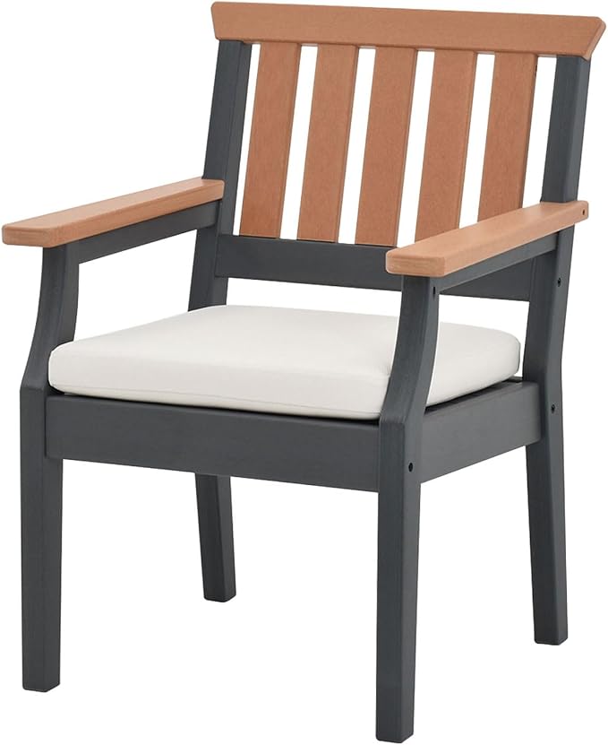OTSUN Outdoor Dining Chairs, All-Weather HDPE Patio Chairs with Cushion, Suitable Outdoor Dining Table