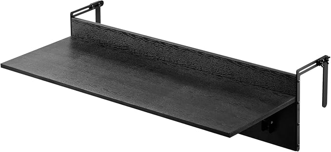 VEVOR Balcony Hanging Table, 31.5 x 12 inch Folding Balcony Railing Table, Outdoor Bar Table, 50 lbs Loading, Fit Railing from 1" to 4.3", Serving for Patio & Deck