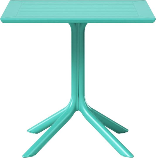 WestinTrends Playa 31.5" Square Outdoor Plastic Resin Patio Dining Table for 4, Turquoise
