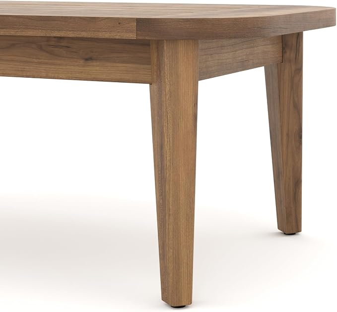 HomeStock Solid Wood Outdoor Coffee Table - Eucalyptus Patio Furniture 28 Long
