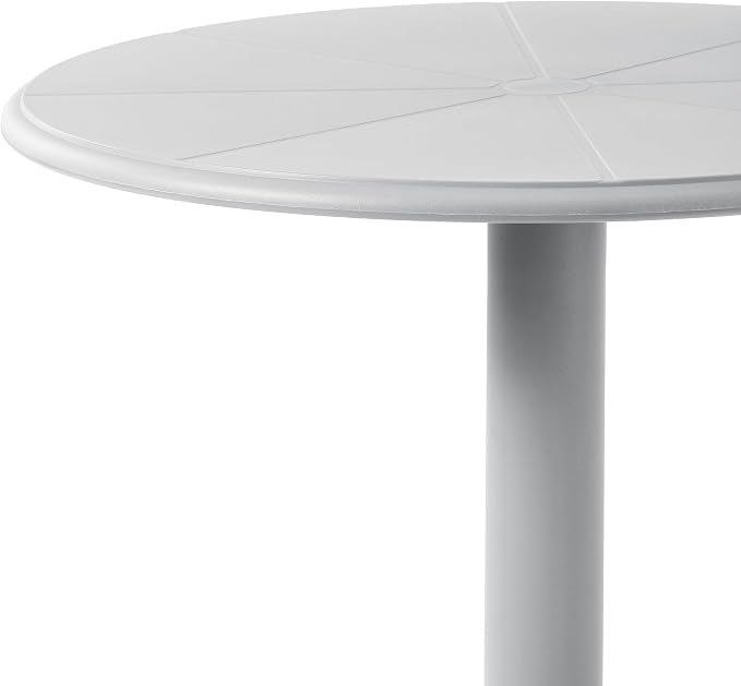 WestinTrends Playa 23.5" Outdoor Polypropylene Resin Round Patio Bistro Dining Table for 2, Gray
