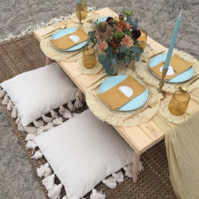 Home Living Outdoor Gardening Patio Furniture Patio Tables Low Picnic Table, Kids Picnic Table, Low Wood Event Table, Beach Party