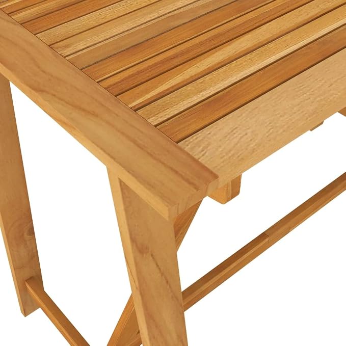 vidaXL Patio Bar Table, Outdoor Pub Table, Bistro Table, Counter Height Table for Balcony Porch Garden Deck Backyard Terrace, Farmhouse, Solid Acacia Wood