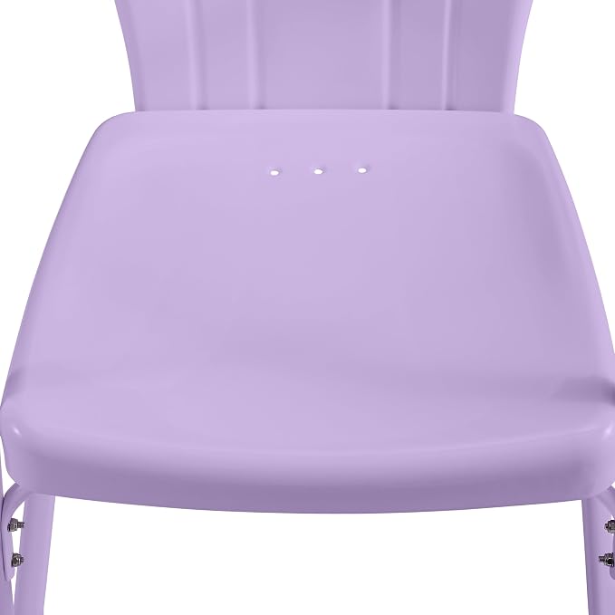 Crosley Furniture Tulip 3-Piece Outdoor Chair and Side Table Set, Vintage Retro Metal Patio Conversation Sets, Lavender Gloss