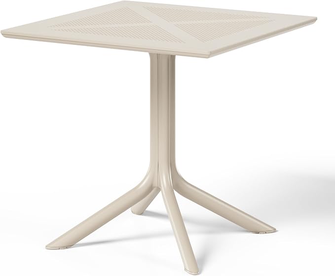 WestinTrends Playa 31.5" Square Plastic Outdoor Patio Dining Table for 4, Sand