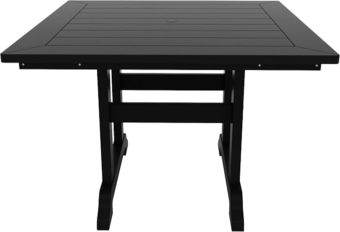 HDPE Laguna 43" Square Dining Table,Black
