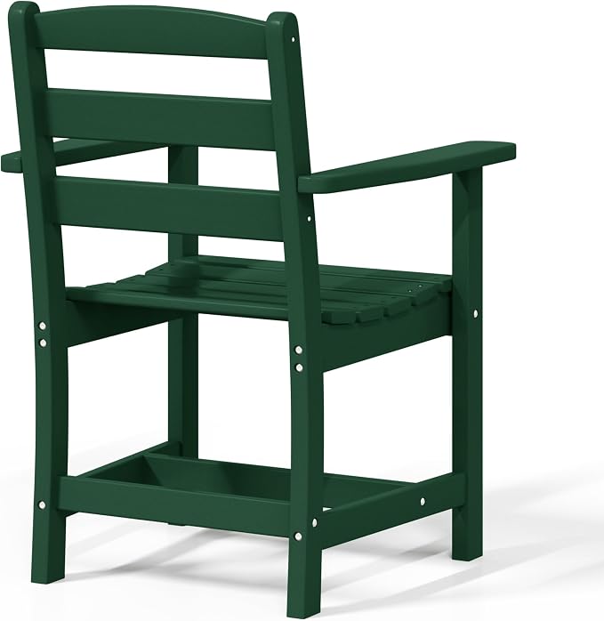 WestinTrends Ashore Outdoor HDPE Patio Classic Dining Arm Chair, Dark Green