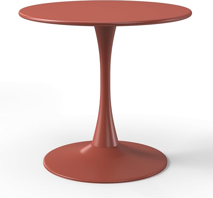 WestinTrends Playa 31.5" Round Outdoor Indoor Metal Cocktail Dining Table, Red
