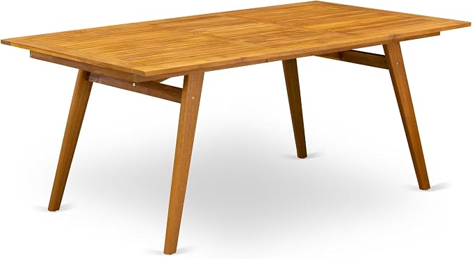 East West Furniture DECM5CWNA 5 Piece Outdoor Patio Dining Sets Includes a Rectangle Acacia Wood Table and 4 Folding Side Chairs, 40x72 Inch, Natural Oil