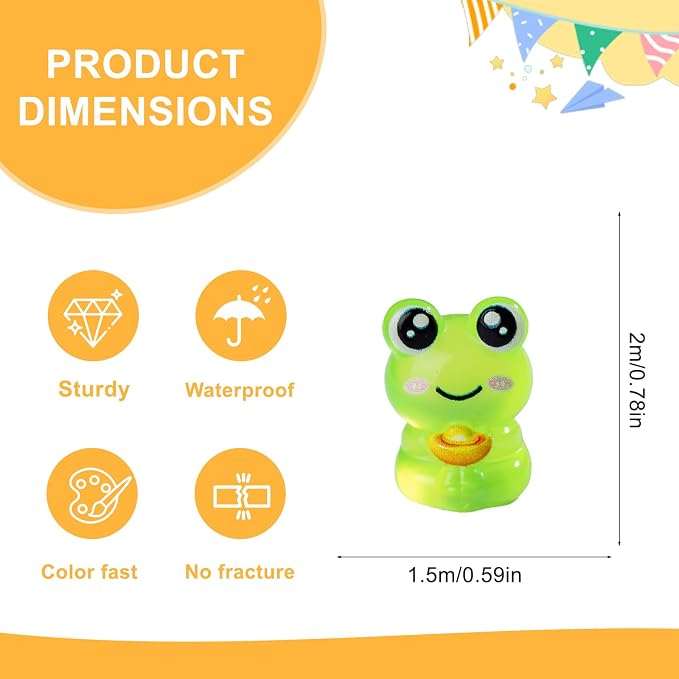 60 pcs Mini Resin Frog Many Styles Variety Tiny Luminous Animals Figures Miniature Little Small Animal Figurines Bulk for Micro Fairy Garden Landscape Accessories Hide Crafts Decor Aquarium
