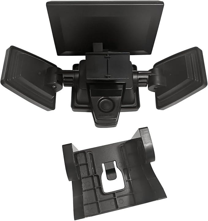 Insert Solar Lights AMS1971 1,000 Lumens Motion-Activated Triple-Head Solar-Powered Security Light with Tool-Free Gutter Mount Bracket (Black)