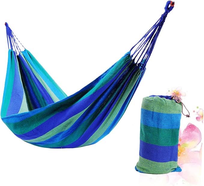 Double Thickened Canvas Hammock for Outside Person Swing Bed Tree Straps Camping Outdoor