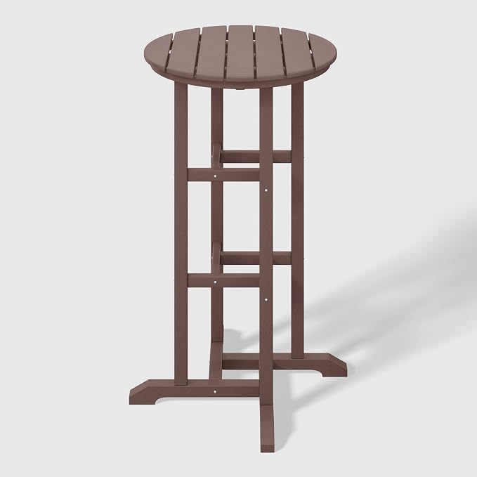 WestinTrends Malibu 42" Counter Height Round Outdoor Patio Bistro Bar Table, Dark Brown