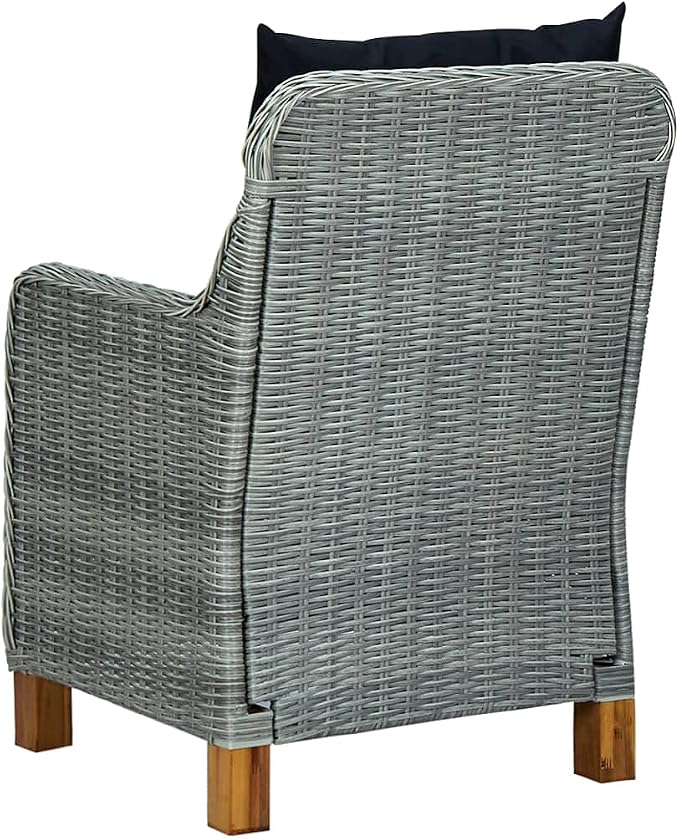 vidaXL 9 Piece Patio Dining Set in Light Gray/Black