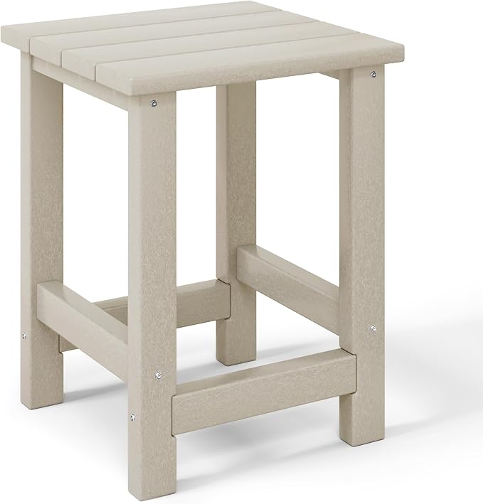 Costaelm Kids Outdoor End Table, Small Patio Table, Outdoor Side Table Porch Table Adirondack Patio Side Table for Outside, Pool, Porch, Garden, Sand