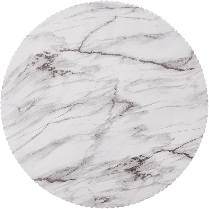 Christopher Knight Home Parson Patio Lightweight Concrete Round Coffee Table, Indoor and Outdoor Table for Garden/Backyard/Poolside/Balcony Cafeteria, MGO Outdoor Side Table with No Assembly, Marble