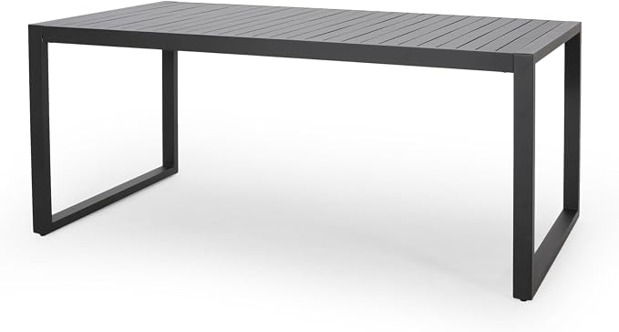 GOWE Outdoor Aluminum Dining Table, Black