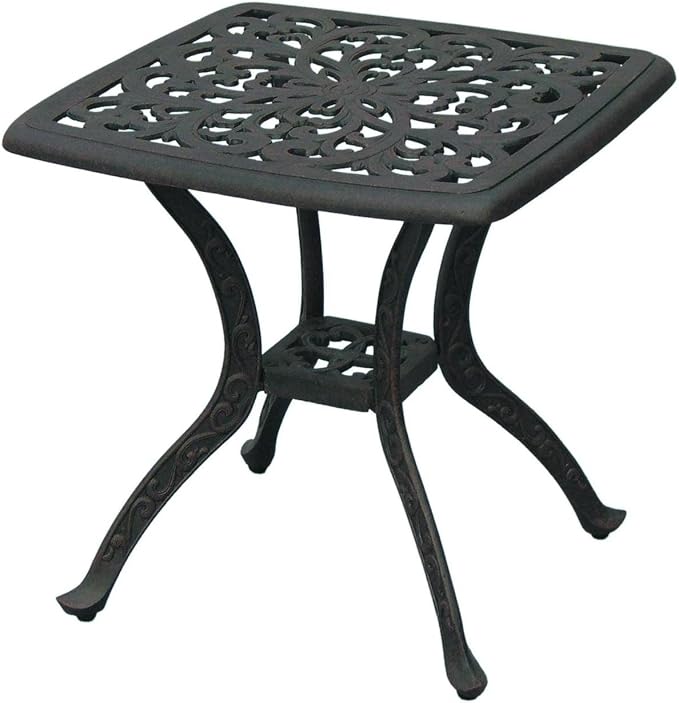 Darlee Series 80 Patio Round End Table in Antique Bronze