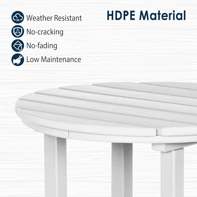 nalone 40" Outdoor Bar Table, All Weather HDPE Bar Height Patio Table Counter Round Patio Cocktail Bar Tables, Tall Bistro Pub Table for Deck, Porch, Backyard, Garden