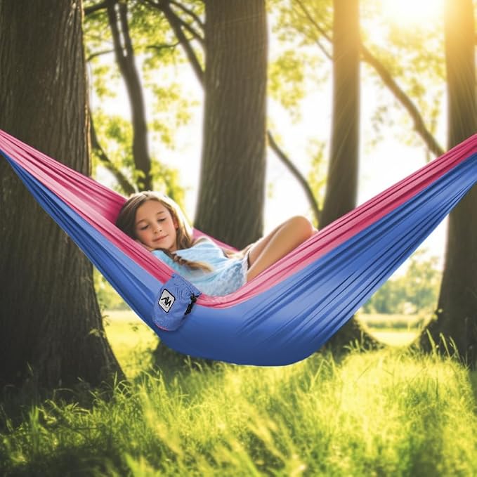ayamaya Kids Camping Hammock, Small Outdoor Hammock Gifts for Children Girls Boys, Ultralight Kids Camping Gear with Tree Strap & Carabiners,Sling Swing Hammock for Indoor/Outdoor Use