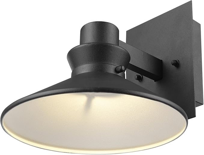 Globe Electric 44686 Harris LED Integrated Outdoor Wall Sconce, Matte Black, 11W, 530 Lumens, 3000 Kelvin