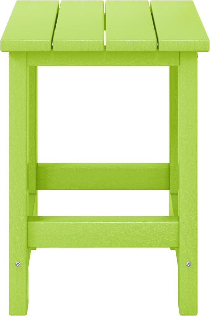 WestinTrends Malibu Kids Outdoor Patio Furniture HDPE Adirondack Square Side Table, Lime