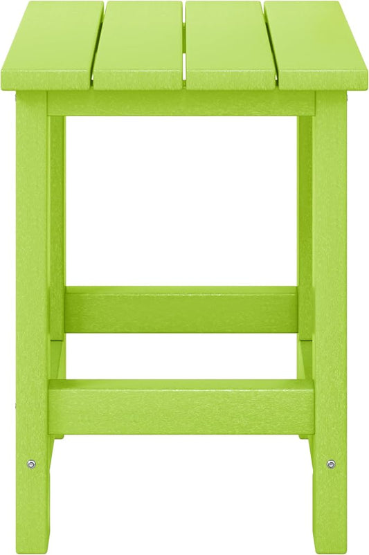 WestinTrends Malibu Kids Outdoor Patio Furniture HDPE Adirondack Square Side Table, Lime