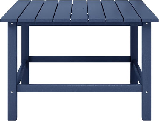 WestinTrends Malibu Kids Outdoor Patio Furniture HDPE 31" Wide Square Dining Table, Navy Blue