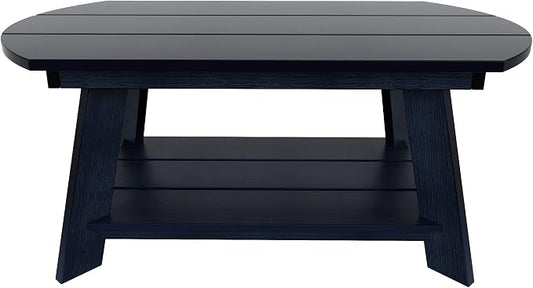 WestinTrends Tuscany Outdoor Coffee Table, All Weather HIPS 2 Tier Patio Adirondack Coffee Table, Navy