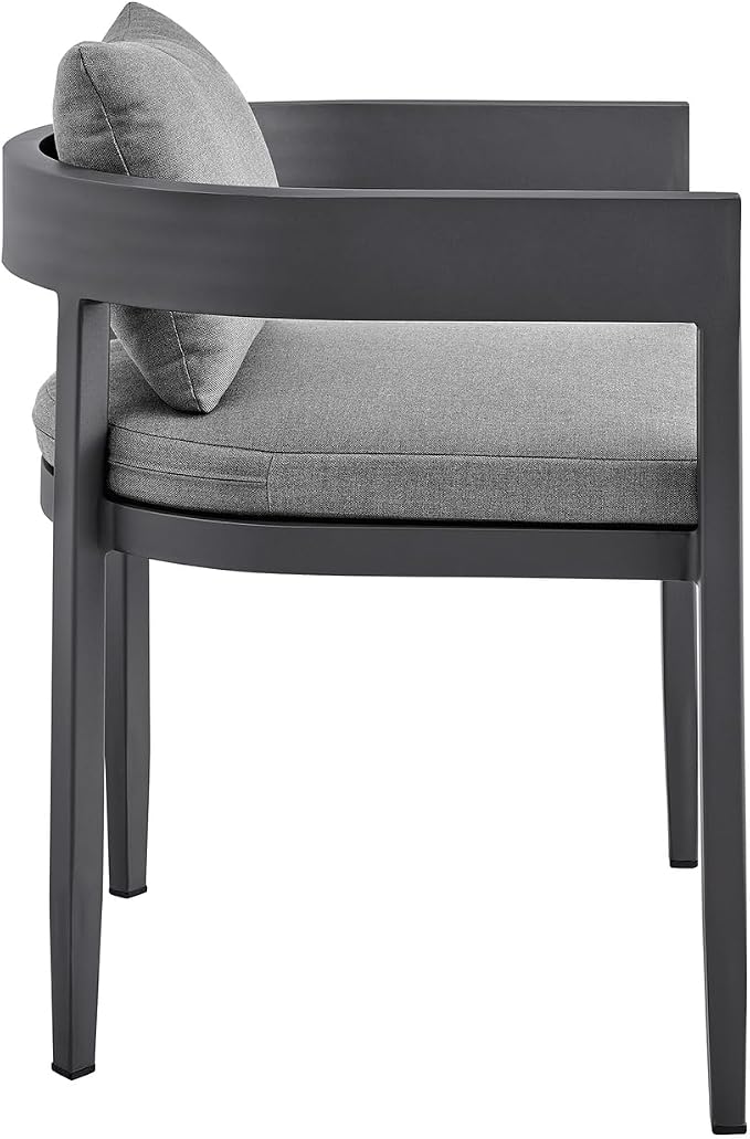 ARMEN LIVING SETODME5BLGRY Menorca Outdoor Patio 5-Piece Dining Table Set in Aluminum Cushions, Dark Grey