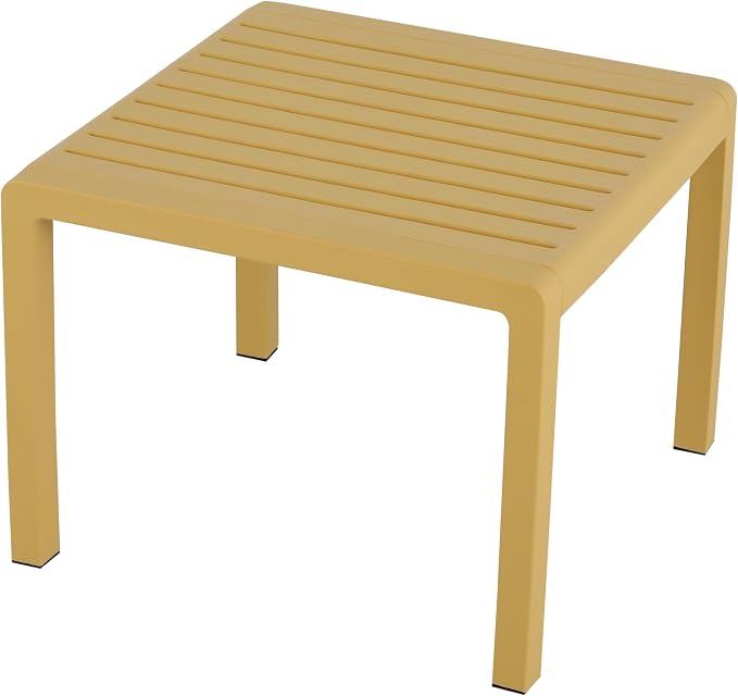 KEIKI 2 PC Outdoor Indoor Chair and Coffee Table PP Furniture Conversation Set Easy Assembly for Patio