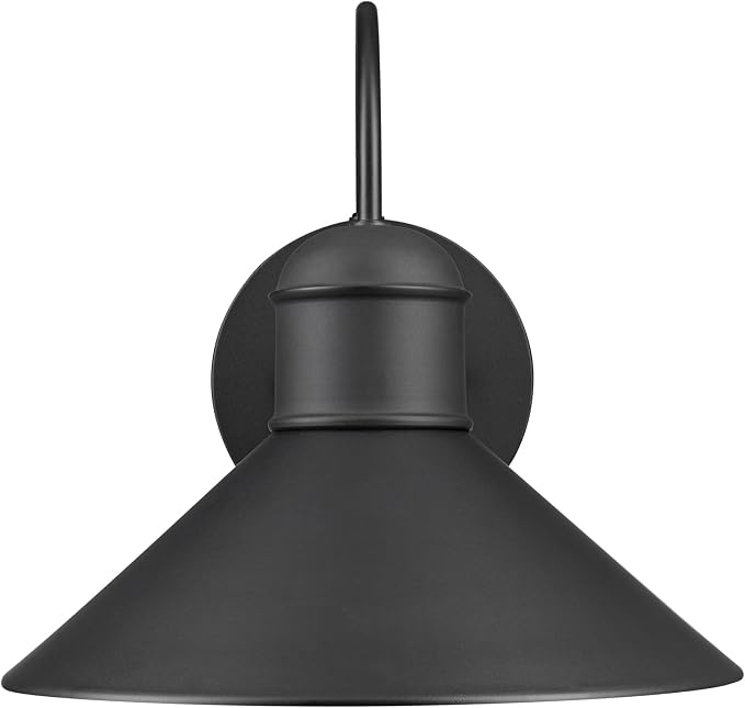 Globe Electric 44165 1-Light Outdoor Wall Sconce, 2-Pack, Weatherproof, Black Finish, Outdoor Lighting Modern, Wall Lighting, Porch Light, Front Porch Décor, Patio Décor, Outdoor, Bulb Not Included