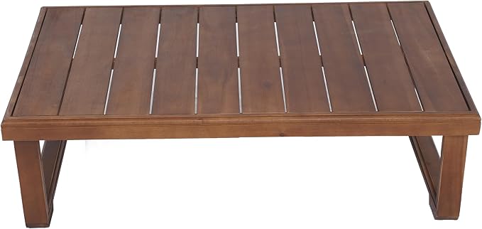 Christopher Knight Home Westchester Rectangular Outdoor Coffee Table, Slat Panel Side Table, Acacia Wood Side Desk for Backyard Balcony Garden, Weather Resistant Patio Tea Table, Mocha