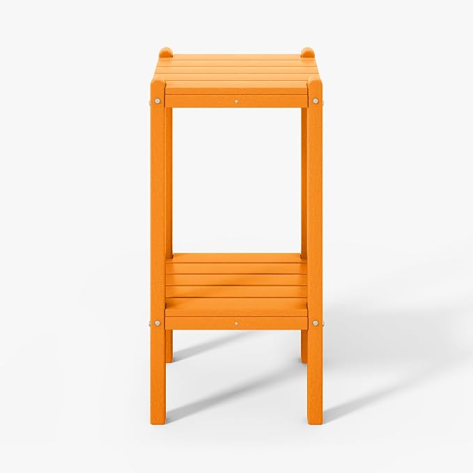 WestinTrends Malibu 36" Outdoor Adirondack HDPE 2-Tier Patio Side Table, Orange