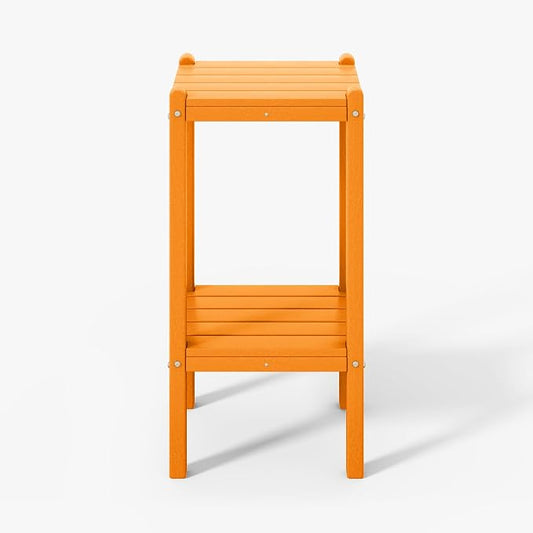 WestinTrends Malibu 36" Outdoor Adirondack HDPE 2-Tier Patio Side Table, Orange