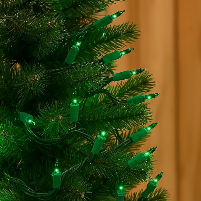 Novelty Lights 11 Feet 50 Bulbs Green Traditional Incandescent Mini Lights