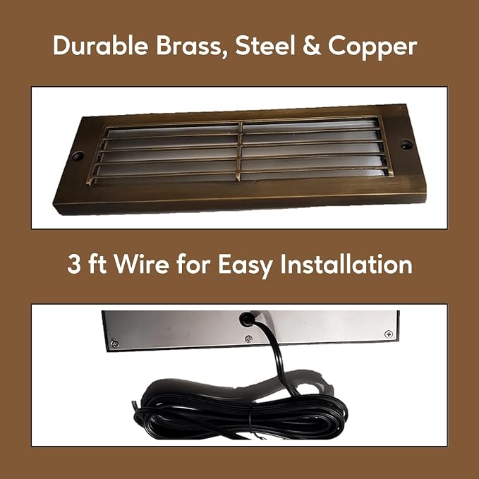 Ironsmith Lighting Products LED Step Light Antique Bronze and Brass Construction, Low Voltage, Easy Installation, Oil Rubbed Bronze Finish Outdoor Step Light with Integrated LED
